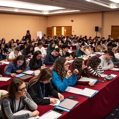 Conferenza MedCampus con molti studenti